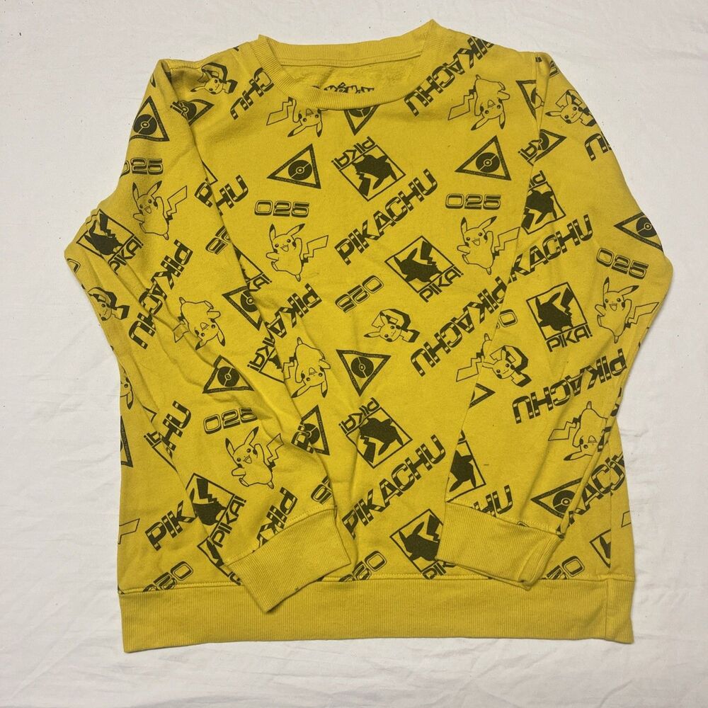 Pokemon Pikachu Youth Size M Long Sleeve Sweater Yellow
